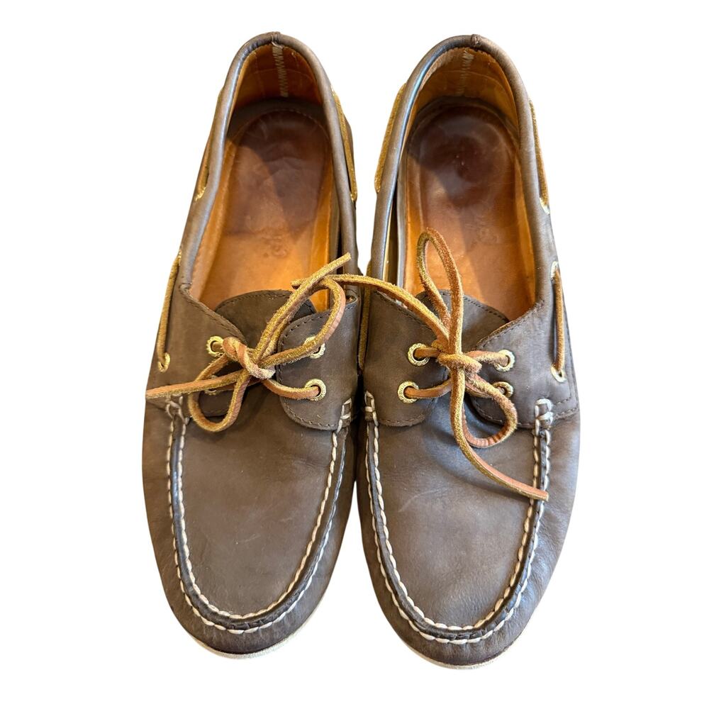 SPERRY Top Sider Brown Leather 2-Eye Boat Shoes Loafers Men 10.5